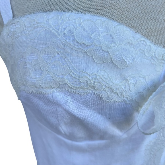 Reformation Arya White Linen Mini Dress Lace Accents Adjustable Straps Sz 6 NWOT - Picture 6 of 15